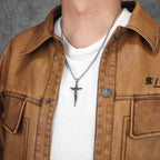 Cross Demon Pendant Necklace Stainless Steel