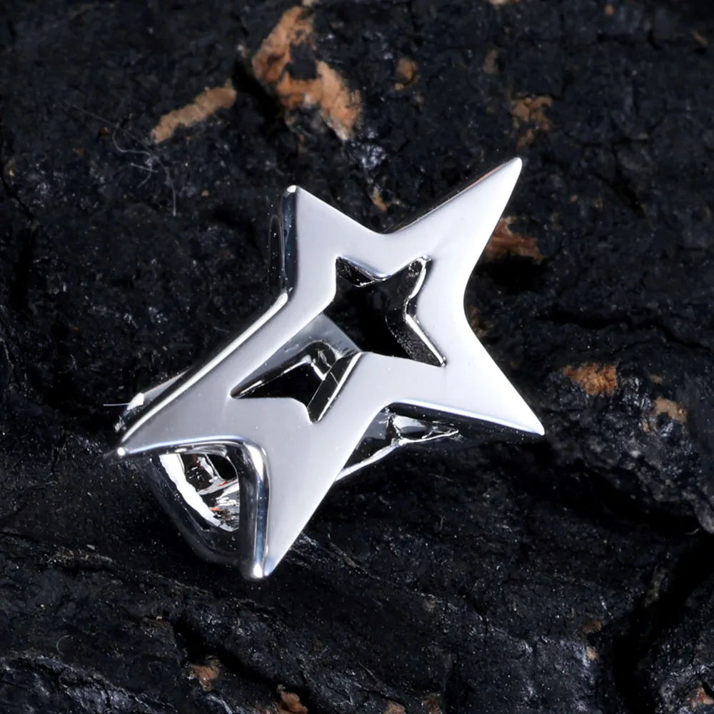 925 Silver Grillz Star Five-Point Statement