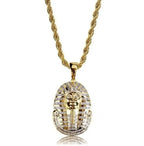 Mysterious Vintage Egyptian Pharaoh Pendant Necklace Men's Ladies Hip-Hop Zircon Pendant Jewelry Gift