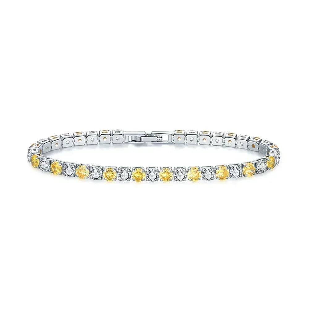 2026 New Hiphop Tennis Bracelets for Men Women Luxury Iced Out 4mm Zircon Crystal Gold Color Hand Chain Hippie Jewelry Gift