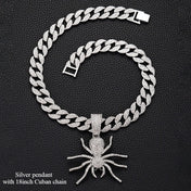 Gold Spider Pendant Cuban Chain Necklace Gothic