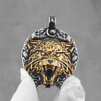 Viking Wolf Celtic Pendant Necklace — Stainless Steel