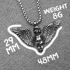 Angel Wings Cherub Pendant Necklace Stainless Steel