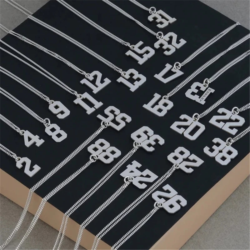 custom Any number Necklaces Hip Hop Basketball Number Legend 23 Necklaces Jewelry For Men Stainless Steel Gold Chain