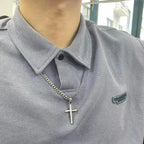 925 Sterling Silver Cross Necklace for Men Women 5mm Stainless Steel Durable Cuban Crucifix Pendant Necklace Jewelry
