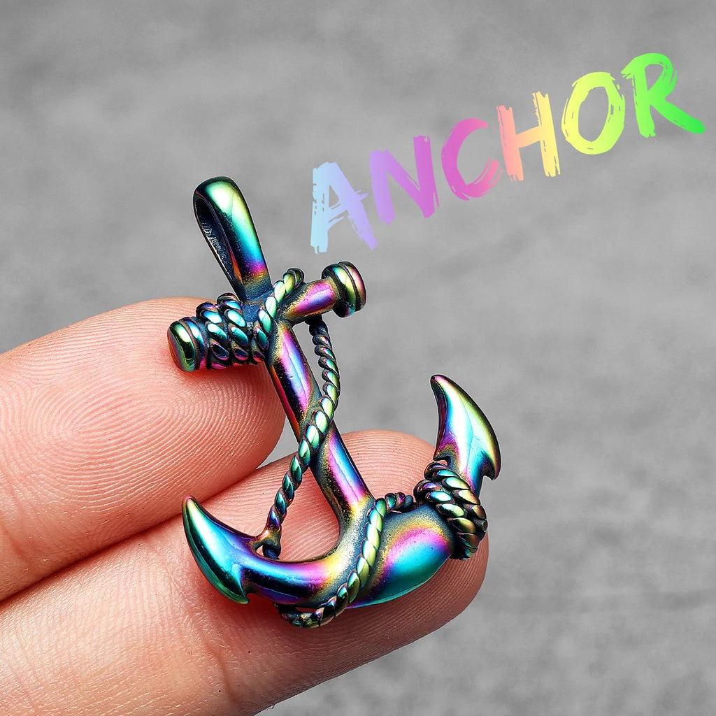 Anchor Sailor Pendant Necklace — Stainless Steel