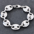 Luxury Gold Color Man Bracelets for Men 316L Stainless Steel 19MM Width Coffee Bean Style Chain Men's Bracelets