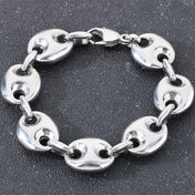 Coffee Bean Chain Gold Bracelet 19mm