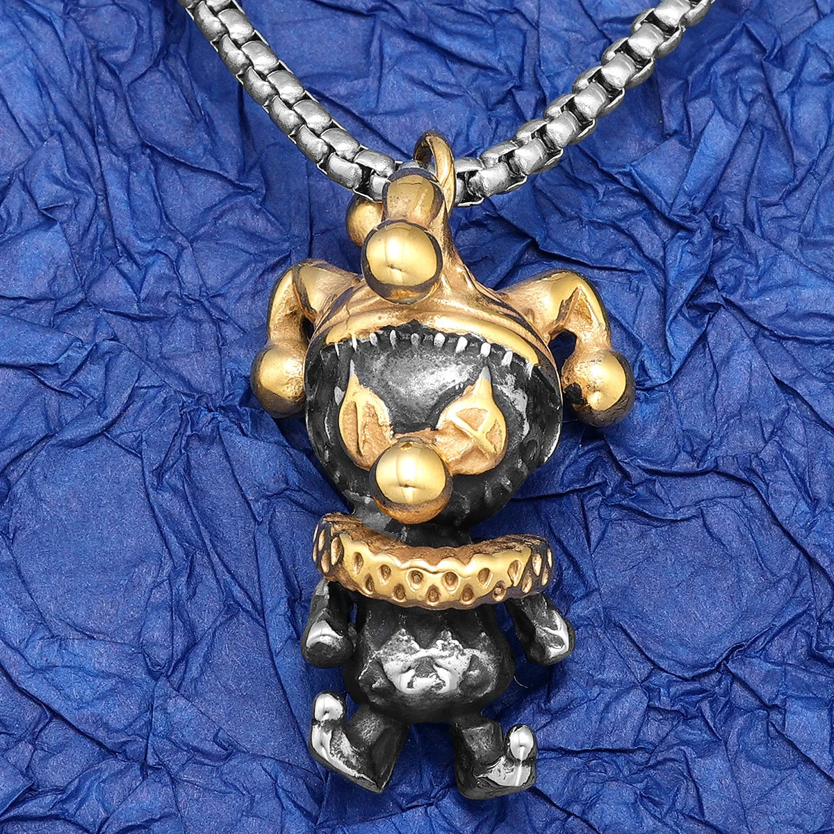 Clown Pendant Necklace — Stainless Steel