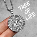 Viking Tree of Life Pendant Necklace — Stainless Steel