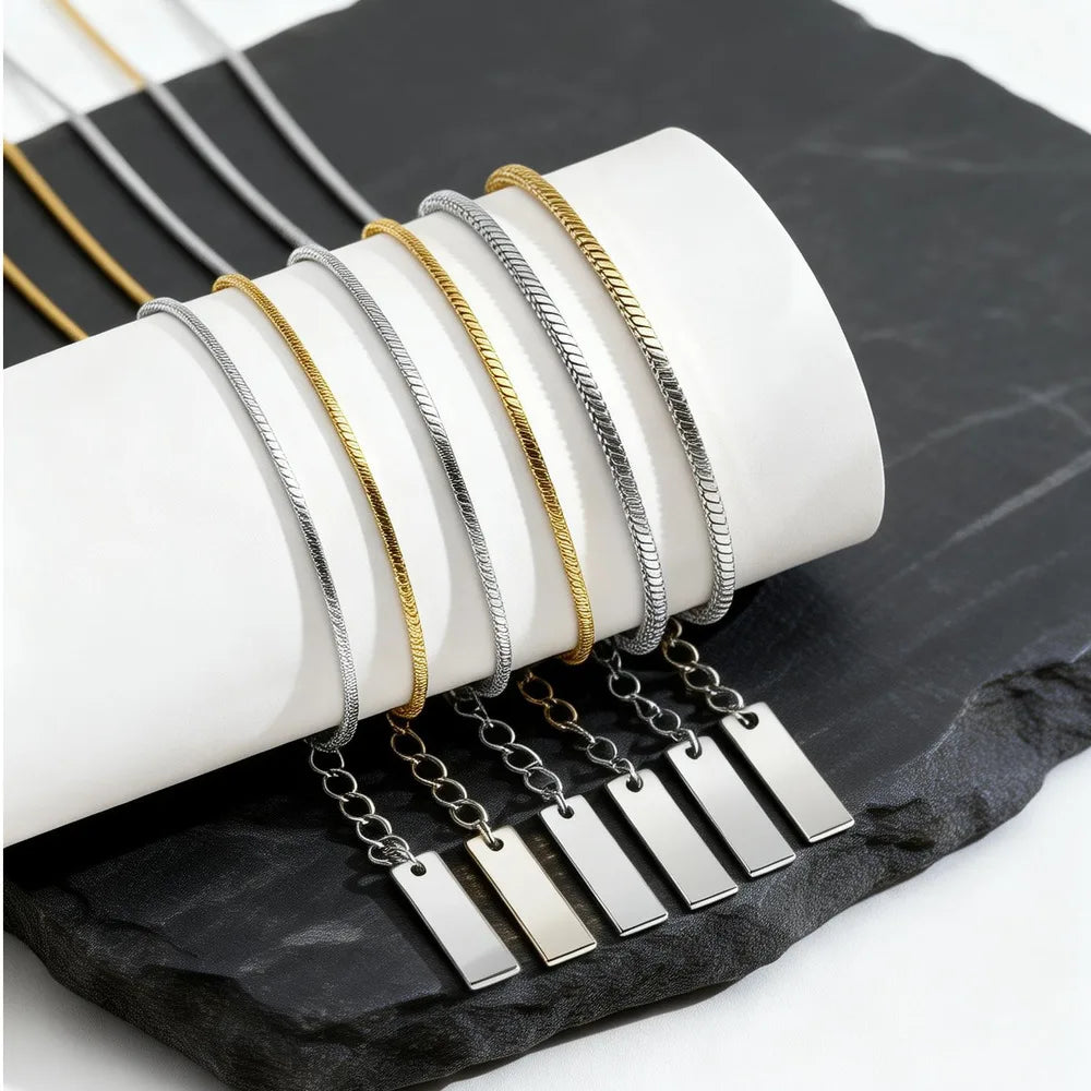 Two-Tone Snake Chain Bracelet — Stainless Steel
