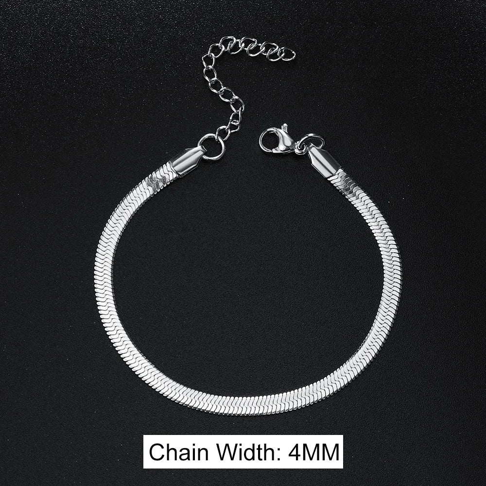 Stainless Steel Snake Bracelet Blade Chain