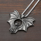 Vintage Biker 316L Stainless Steel 3D Bat Pendant For Men Boys Punk Hip Hop Animal Necklaces Creative Jewelry Gifts