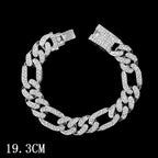 Hip Hop Full Crystal Heart Tennis Chain Bracelets for Men Women Bling Square Rhinestone Cuban Link Chain Bracelet Luxury Jewelry
