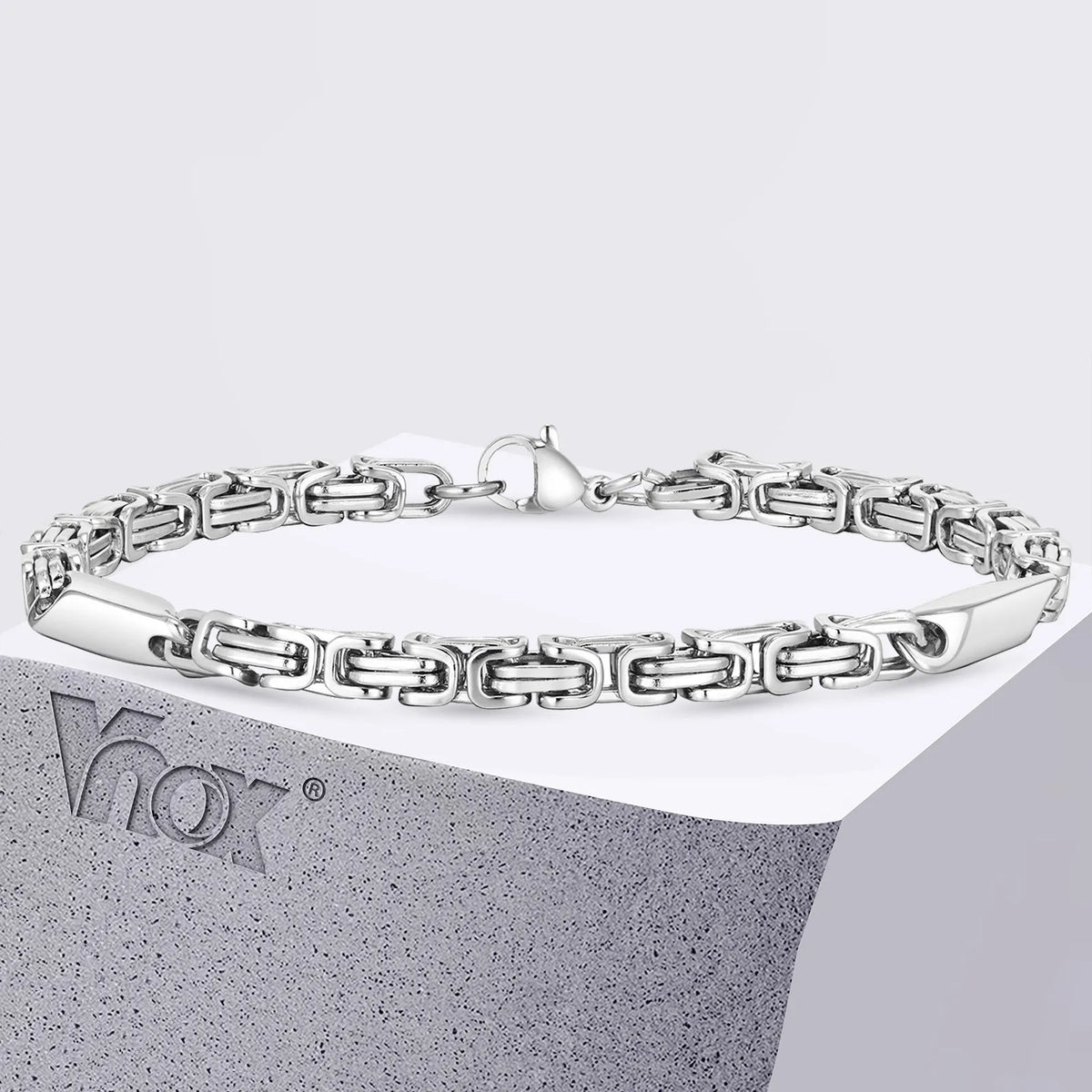 4mm Boys Byzantine Bracelets,Creative Splicing Link Chain Wristband for Men, Cool Stainless Steel Jewelry Gift