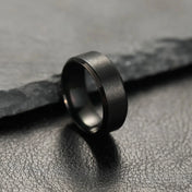 Matte Black Wedding Engagement Band Ring — Stainless Steel