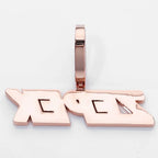 Rose Gold Baguette Letter Pendant Moissanite