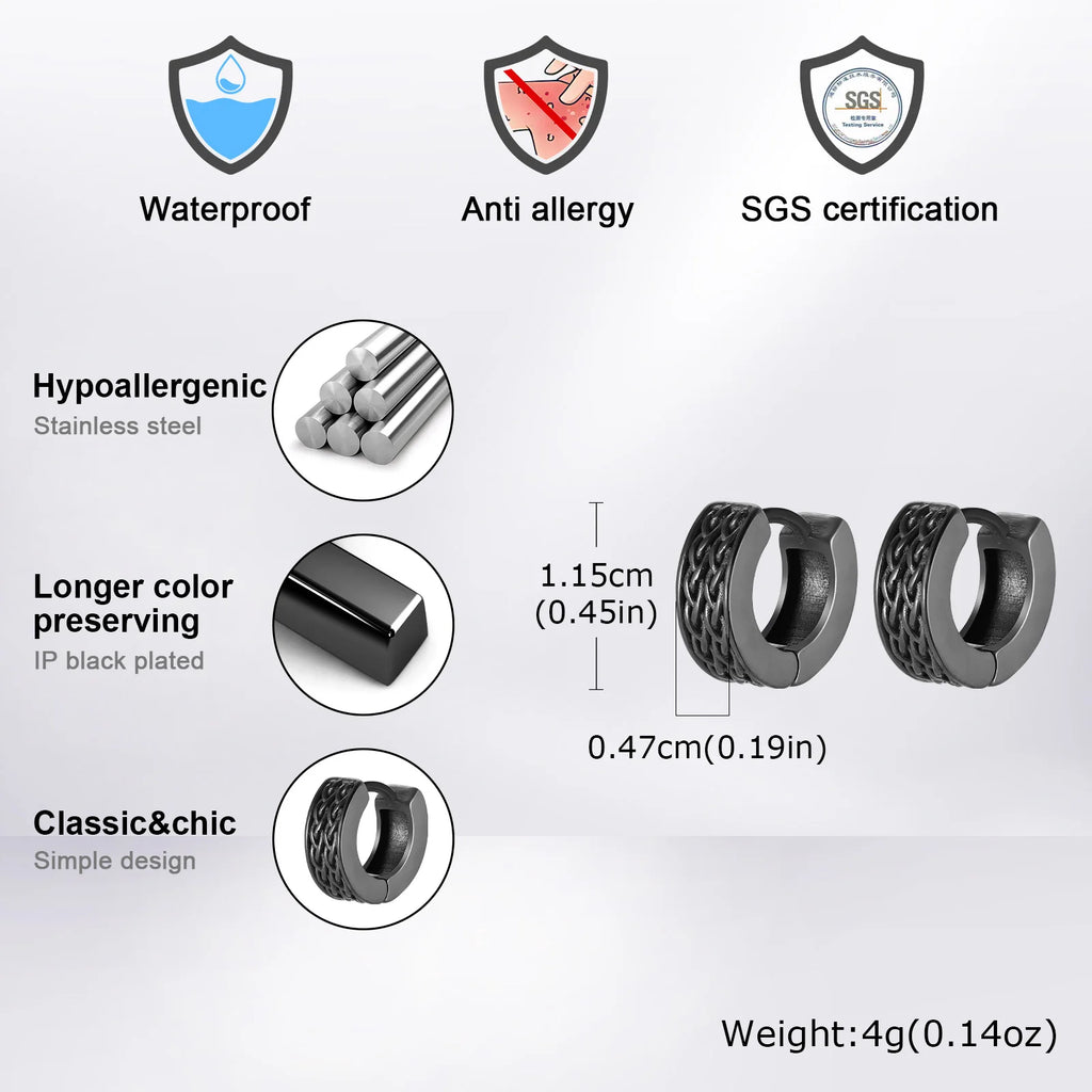 Celtic Knot Viking Hoop Earrings — Stainless Steel