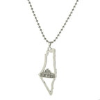 Palestine Map Pendant Necklace — Stainless Steel