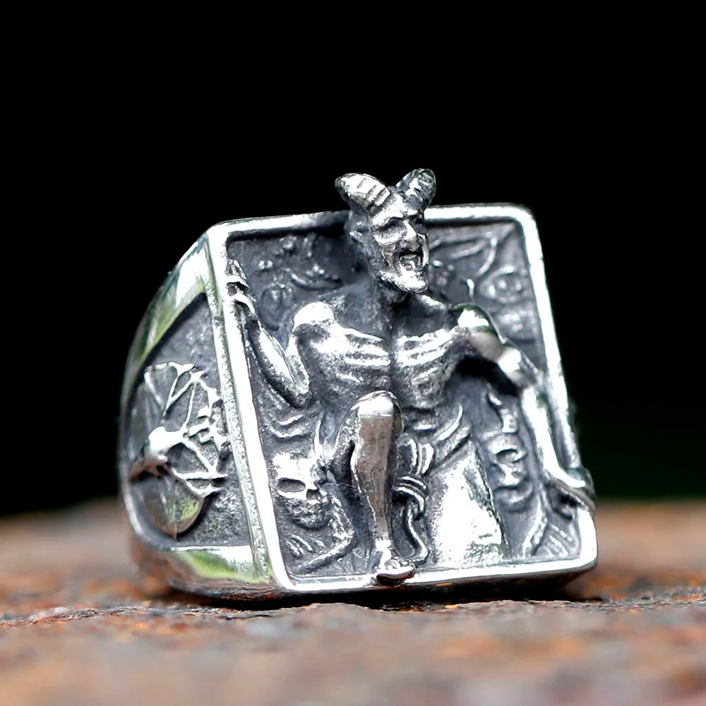 Satanic Baphomet Ring — Lucifer, Stainless Steel