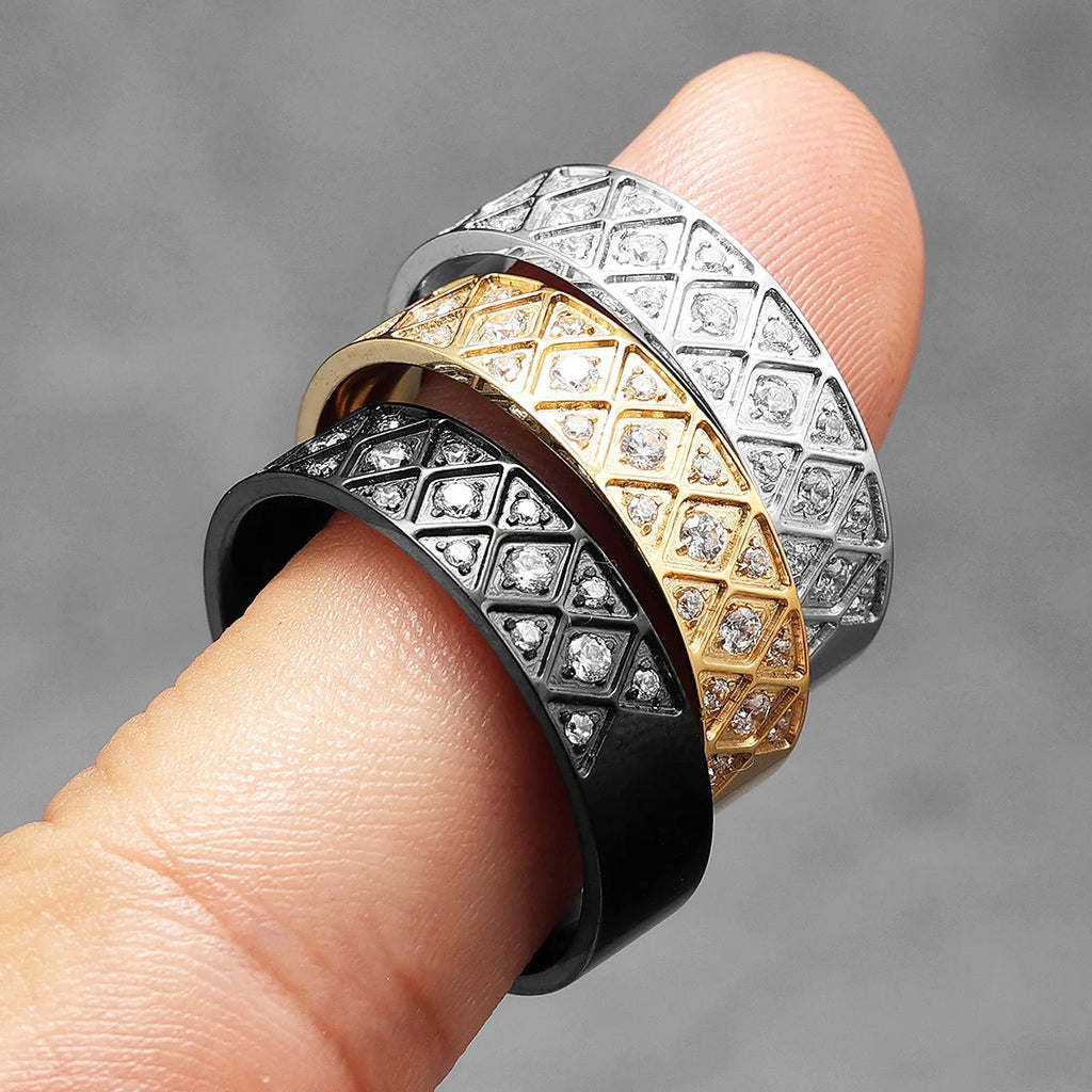 Gemstone Statement Ring — Stainless Steel