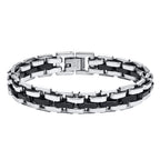 Vnox Stylish Strap Chain Bracelets for Men Boys Gift Jewelry, 10.7MM Wide Stainless Steel Links Wristband, Father's Day Gift Dad