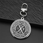Viking Silver Pendant Celtic Knot Leather Key