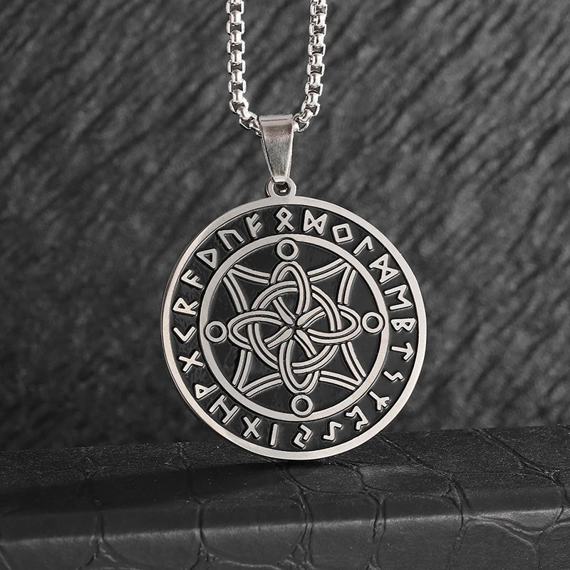 Celtic Witch Knot Pendant Necklace — Steel
