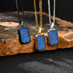 Lapis Lazuli Stone Pendant — Stainless