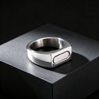 Classic Spinner Fidget Ring for Men, Stainless Steel Silver Color Polished Signet Ring, Fashion Cool Finger Jewelry Accessories