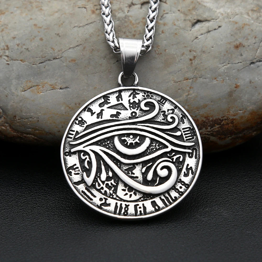 Horus Eye Steel Pendant 316L Ancient Egyptian