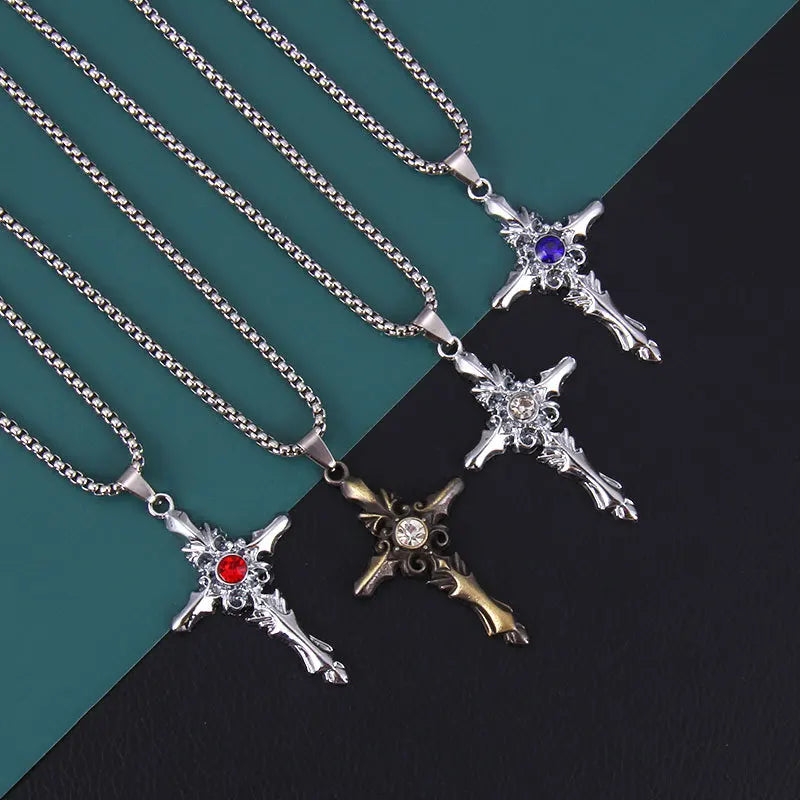 Cross Steel Pendant Vampire Lovers Pair Students