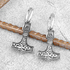 Thor's Hammer Viking Stud Earrings for Men — Stainless Steel