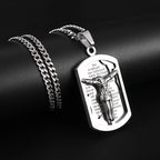 New Gold Color Crucifix Image Men\\'s Pendant Christ Miami Cuban Religious Necklace for Daily Wear Fashion Jewelry Accessories