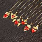 Iced Out Sacred Heart Pendant Necklace