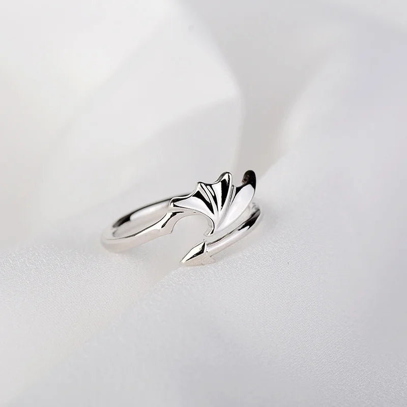 Retro Angel Demon Wings Open Ring for Women Couples Punk Gothic Adjustable Finger Jewelry Accessories Hip Hop Gifts