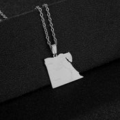 Egypt Map Flag Pendant Necklace — Stainless Steel