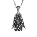 New Vintage Lucifer With Anubis Charm Pendant 316L Stainless Steel Baphomet Goat Satanic Necklaces For Men Amulet