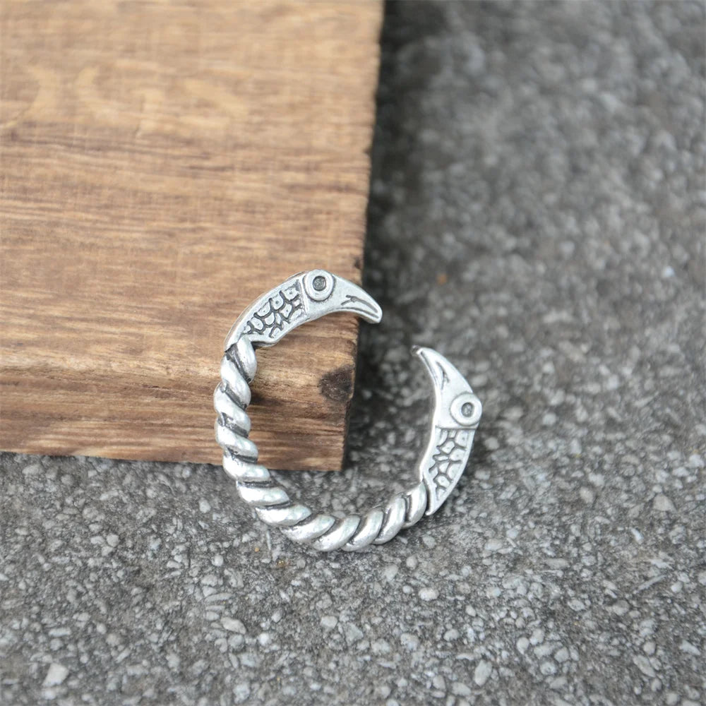 Nostalgia Odin Raven Ring Viking Mens Womens Adjustable Vintage Crow Rings Gothic Jewelry Accessories