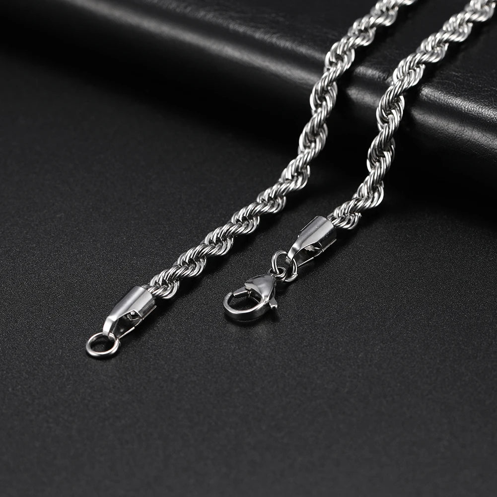 My Shape Basic Cuban Chain Necklaces for Men Chains Punk Figaro Box Curb Chain Chokers Lobster Clasp Fashion Male