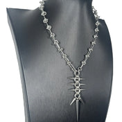 Punk Grunge Goth Rivet Long Spike Pendant Chain Necklace