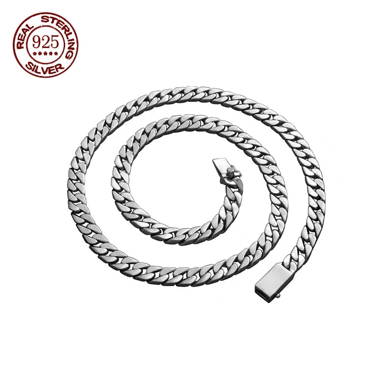 100% Solid S925 Sterling Silver Necklace For Men Women 925 Silver Chains Original Certified Punk Couple Jewelry Gift