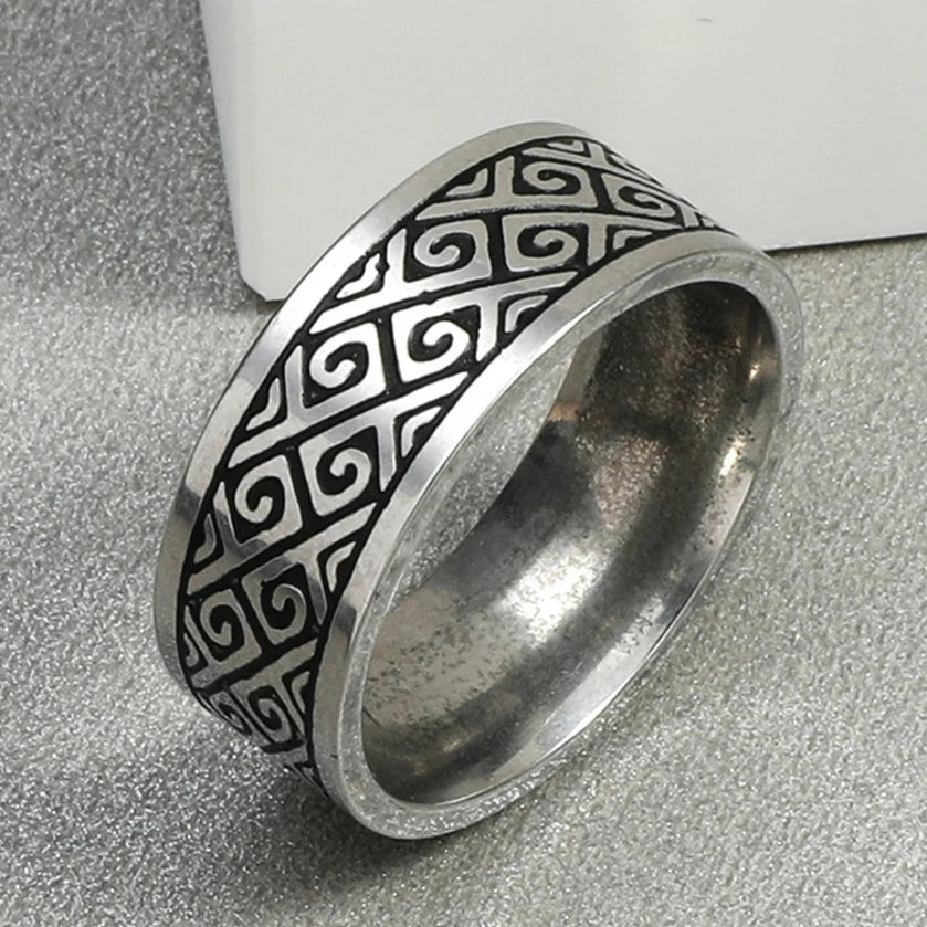 Vintage 316L Stainless Steel Ring for Men And Women Never Fade Power Lucky Mantra Ring