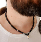 Heishi Turquoise Hematite Onyx Stone Necklace — Zinc Alloy