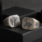 New Vintage Fashion Trend Ancient Egyptian Gods Eye of Horus Death Anubis Graphic Ring Men's Open Adjustable Ring
