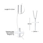 Layered Cross Pendant Set — Stainless Steel