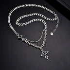 Gothic Black Cross Black Pendant Necklace