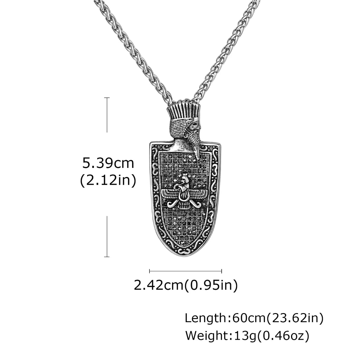 Zoroastrian Fire Worship Geometric Necklace — Stainless Steel