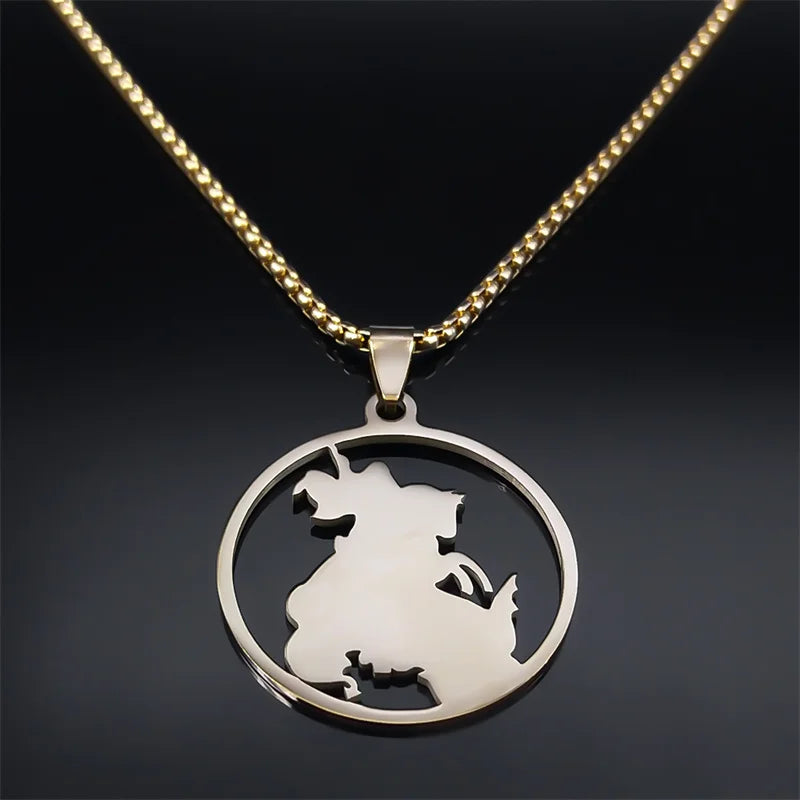 Archangel St.Michael Protect Me Necklace Stainless Steel Saint Shield Protection Male Necklace Jewelry corrente