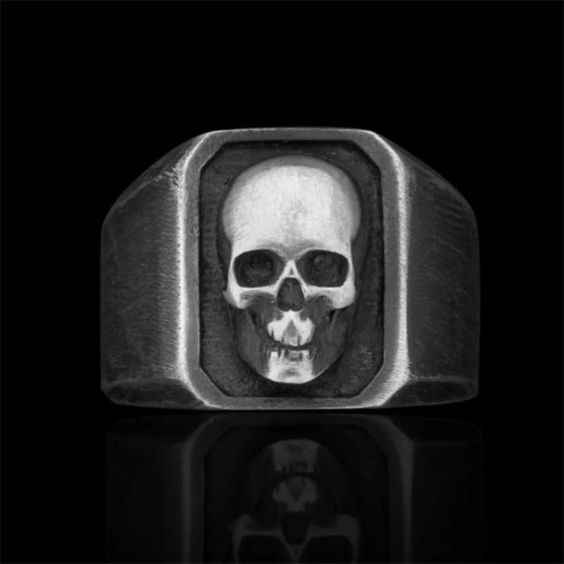 Men's Calvarium Skull Ring Gothic 316L Stainless Steel Biker Ring Motorcycle Band jewellery Party Gift OSR734